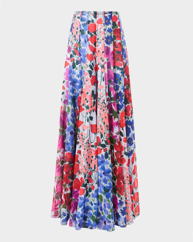 Multi Floral-Print Wide-Leg Palazzo Pants